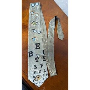 Optometrist Ophthalmologist Eye Chart Necktie Snellen Vision Test Doctor Novelty